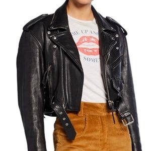 Re/Done Moto Lace up side jacket